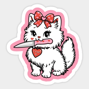 Sassy Valentines Kitty i cut u Sticker